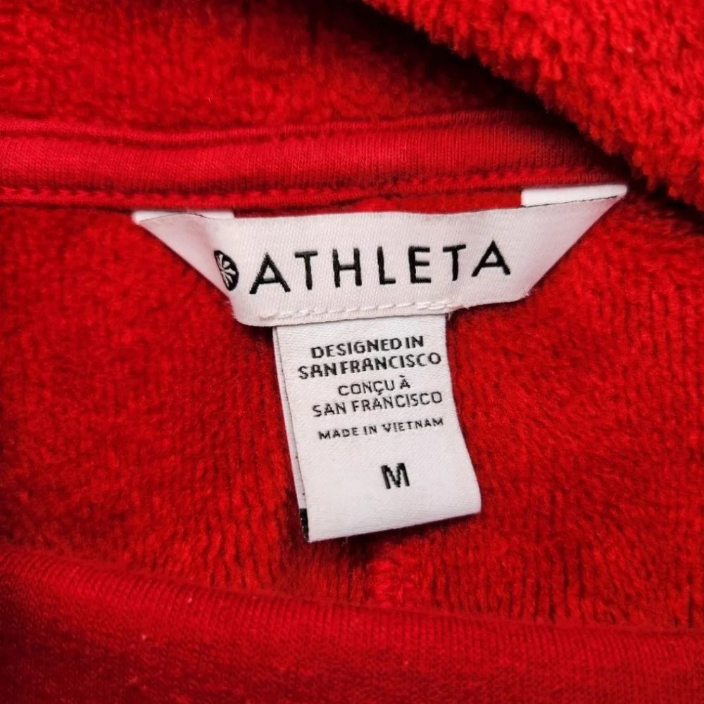 Athleta Cozy Karma Red Mock Neck Oversize Mini Sweatshirt Dress - Picture 8 of 11